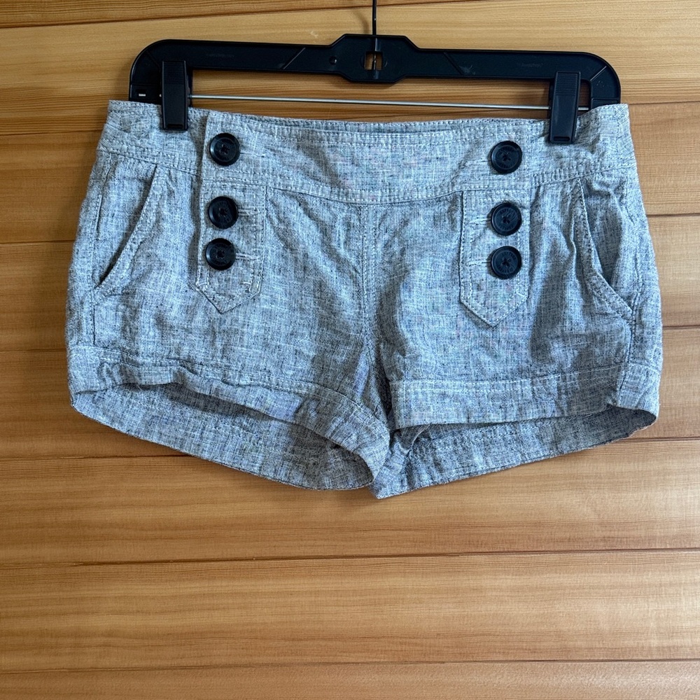 Express Gray Button Shorts
